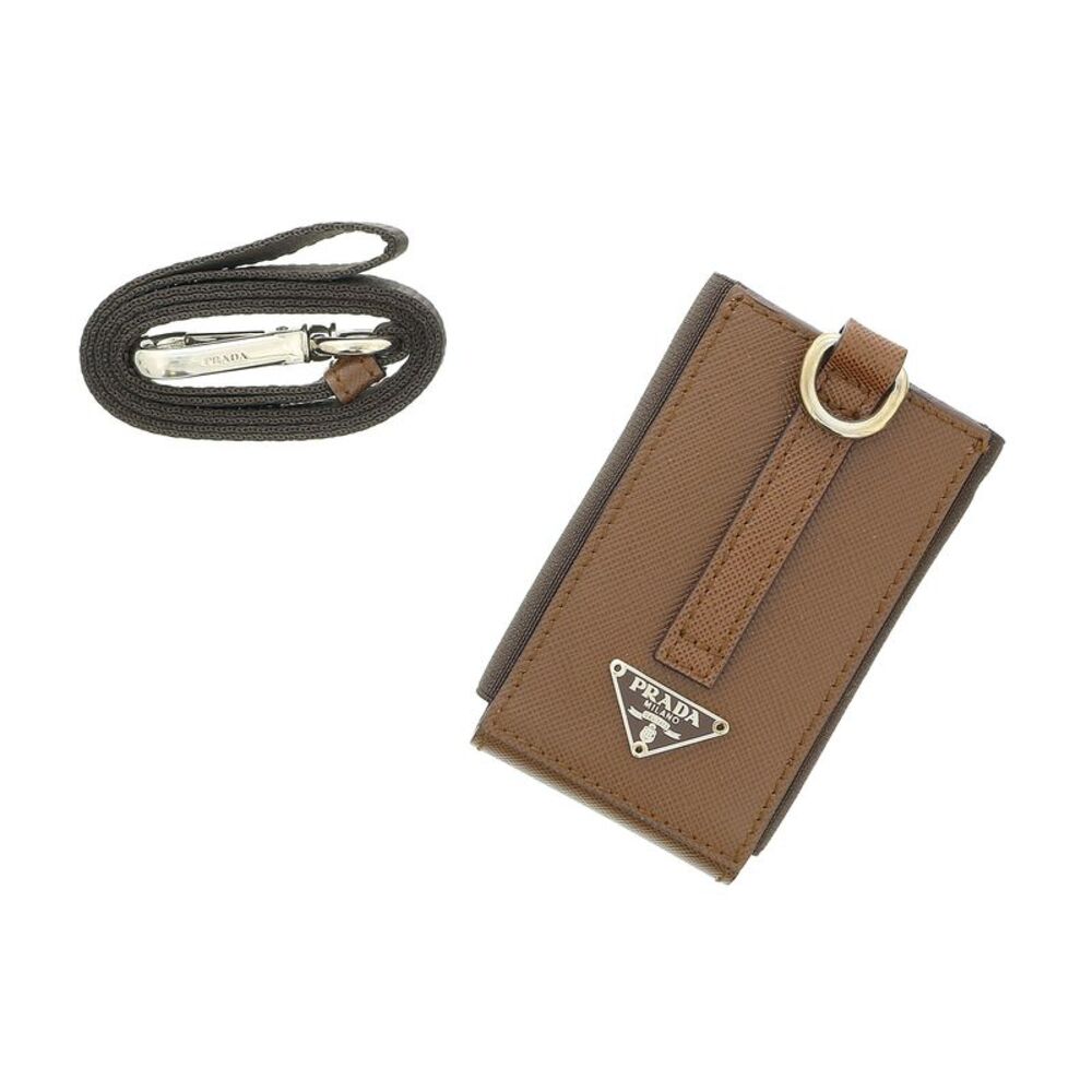 Prada Brown Leather Signature Ipod Case Accessory Bag Charm - Picture 2 of 5